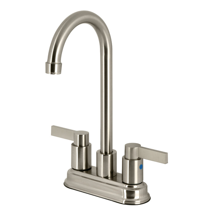 Kingston Tulare FB8498NDL - NuvoFusion Two-Handle 2-Hole Deck Mount Bar Faucet, Brushed Nickel