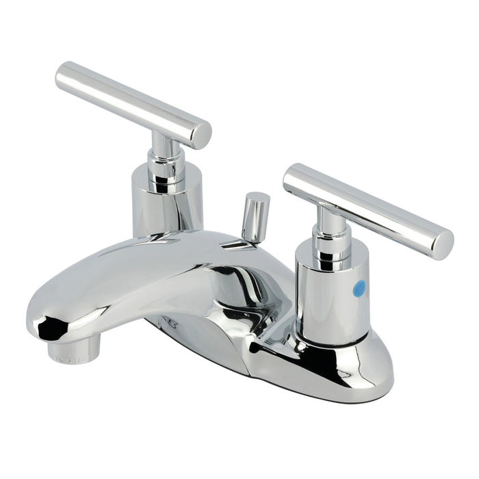 Manhattan FB8621CML Two-Handle 3-Hole Deck Mount 4" Centerset Bathroom Faucet with Pop-Up Drain, Polished Chrome