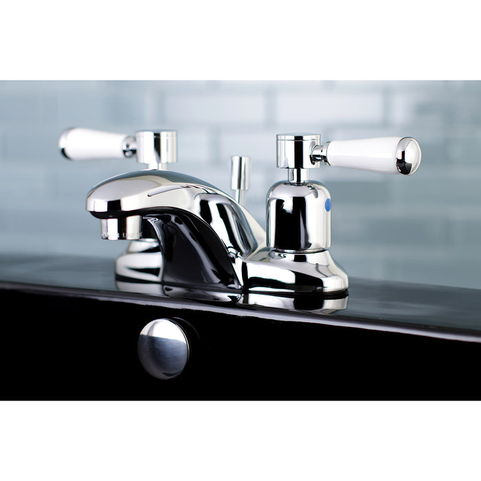 Kingston Tulare FB8621DPL - Paris Double-Handle 3-Hole Deck Mount 4-Inch Centerset Bathroom Faucet with Pop-Up Drain, Polished Chrome