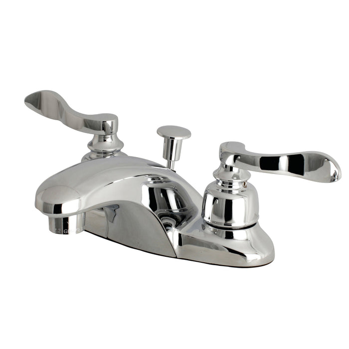 Kingston Tulare FB8621NFL - NuWave French Double-Handle 3-Hole Deck Mount 4-Inch Centerset Bathroom Faucet with Pop-Up Drain, Polished Chrome