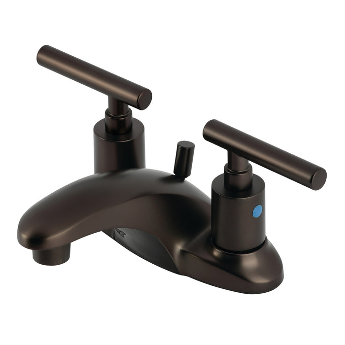 Kingston Tulare FB8625CML - Manhattan Double-Handle 3-Hole Deck Mount 4-Inch Centerset Bathroom Faucet with Pop-Up Drain, Oil Rubbed Bronze