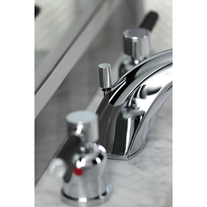 Kingston Tulare FB8951DKL - Kaiser Two-Handle 3-Hole Deck Mount Widespread Bathroom Faucet with Pop-Up Drain, Polished Chrome