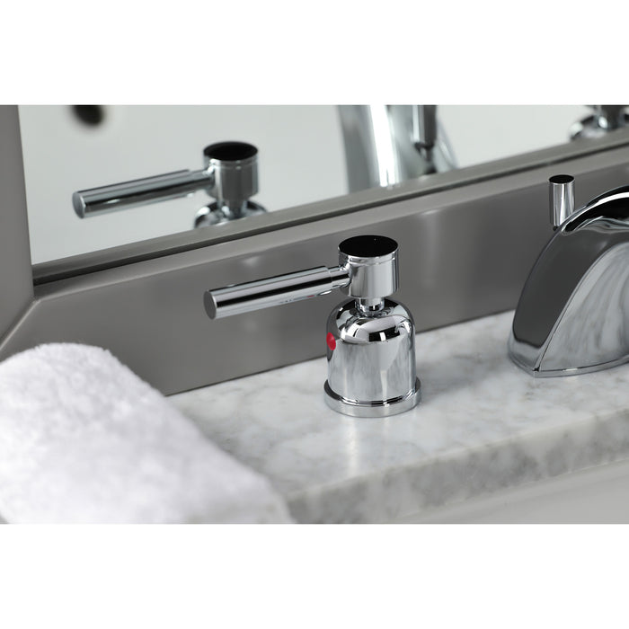 Kingston Tulare FB8951DL - Concord Two-Handle 3-Hole Deck Mount Widespread Bathroom Faucet with Pop-Up Drain, Polished Chrome