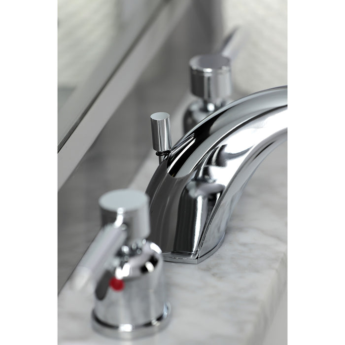 Kingston Tulare FB8951DL - Concord Two-Handle 3-Hole Deck Mount Widespread Bathroom Faucet with Pop-Up Drain, Polished Chrome