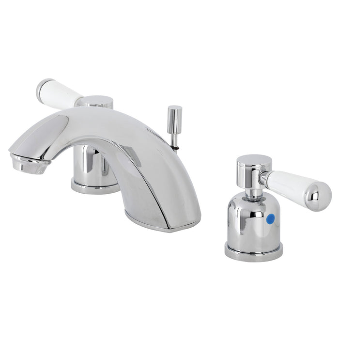 Kingston Tulare FB8951DPL - Paris Two-Handle 3-Hole Deck Mount Widespread Bathroom Faucet with Pop-Up Drain, Polished Chrome