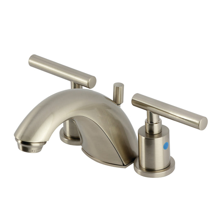 Kingston Tulare FB8958CML - Manhattan Two-Handle 3-Hole Deck Mount Widespread Bathroom Faucet with Pop-Up Drain, Brushed Nickel