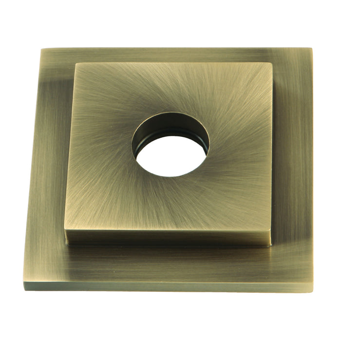 Kingston Sona FLSQUARE3 - Claremont Heavy Duty Square Solid Cast Brass Shower Arm Flange, Antique Brass