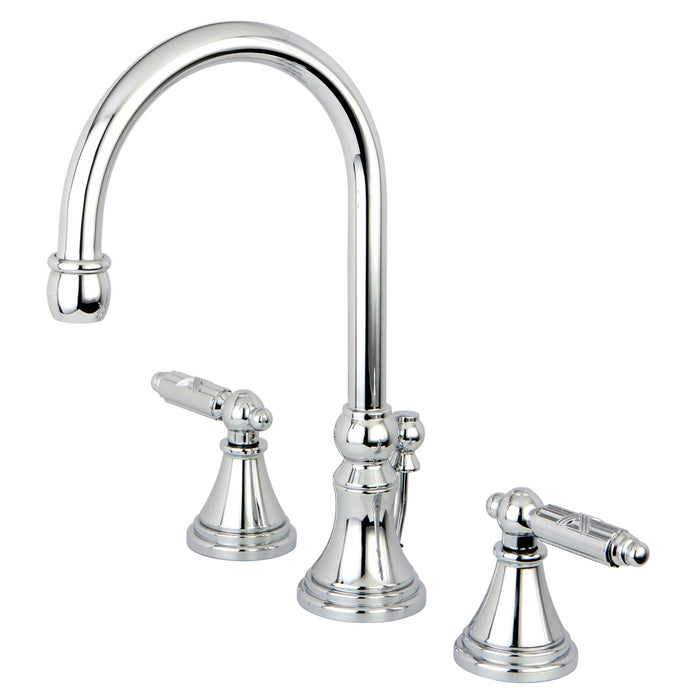 Georgian FS2981GL Two-Handle 3-Hole Deck Mount Widespread Bathroom Faucet with Brass Pop-Up, Polished Chrome