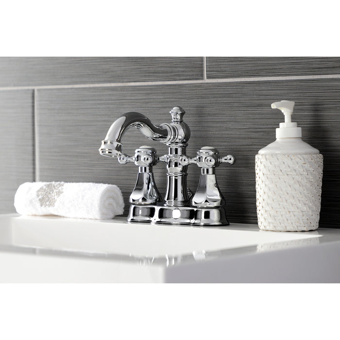 Kingston Heirloom FSC1601BX - Metropolitan Double-Handle 3-Hole Deck Mount 4-Inch Centerset Bathroom Faucet with Brass Pop-Up, Polished Chrome