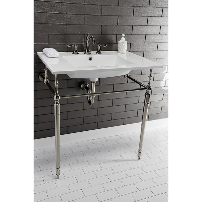 Kingston Heirloom FSC1971ACL - American Classic Two-Handle 3-Hole Deck Mount Widespread Bathroom Faucet with Pop-Up Drain, Polished Chrome