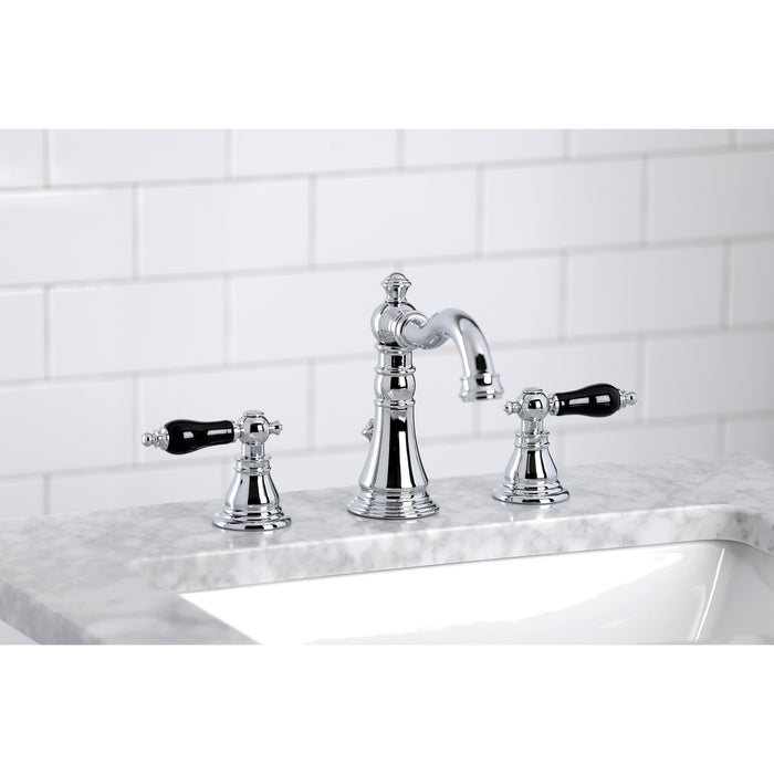Kingston Heirloom FSC1971AKL - Duchess Two-Handle 3-Hole Deck Mount Widespread Bathroom Faucet with Pop-Up Drain, Polished Chrome