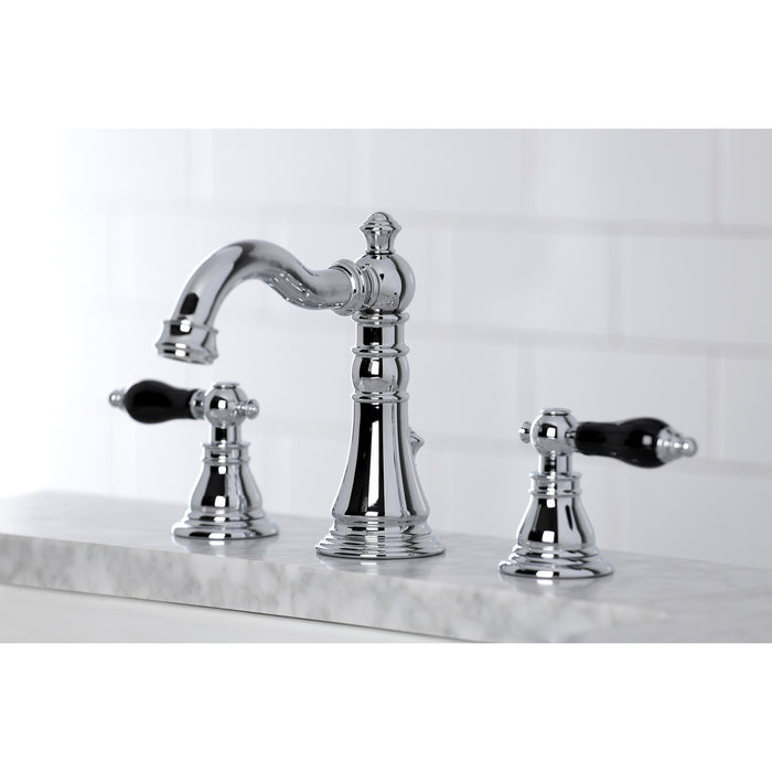 Kingston Heirloom FSC1971AKL - Duchess Two-Handle 3-Hole Deck Mount Widespread Bathroom Faucet with Pop-Up Drain, Polished Chrome