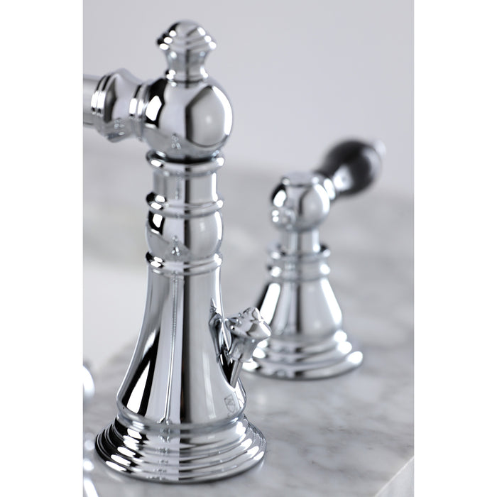 Kingston Heirloom FSC1971AKL - Duchess Two-Handle 3-Hole Deck Mount Widespread Bathroom Faucet with Pop-Up Drain, Polished Chrome