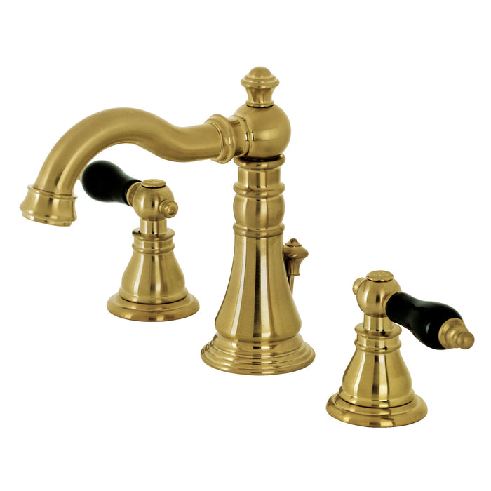 Kingston Heirloom FSC1973AKL - Duchess Two-Handle 3-Hole Deck Mount Widespread Bathroom Faucet with Brass Pop-Up, Brushed Brass