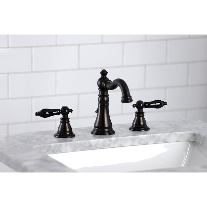 Kingston Heirloom FSC1975AKL - Duchess Two-Handle 3-Hole Deck Mount Widespread Bathroom Faucet with Pop-Up Drain, Oil Rubbed Bronze