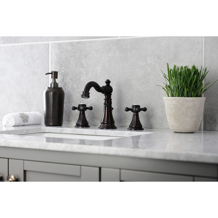 Kingston Heirloom FSC1975BX - Metropolitan Two-Handle 3-Hole Deck Mount Widespread Bathroom Faucet with Pop-Up Drain, Oil Rubbed Bronze