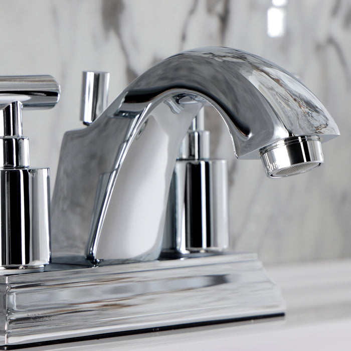 Kingston Tulare FSC4641CML - Manhattan Double-Handle 3-Hole Deck Mount 4-Inch Centerset Bathroom Faucet with Pop-Up Drain, Polished Chrome