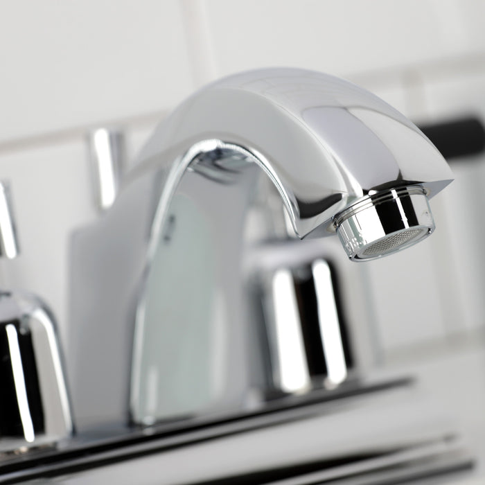 Kingston Tulare FSC4641DKL - Kaiser Double-Handle 3-Hole Deck Mount 4-Inch Centerset Bathroom Faucet with Pop-Up Drain, Polished Chrome