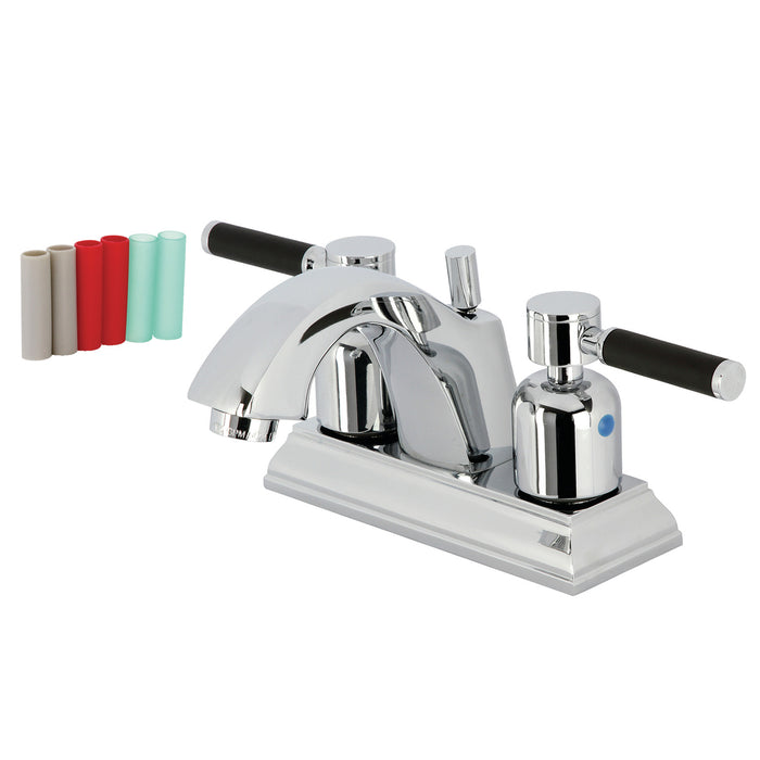 Kingston Tulare FSC4641DKL - Kaiser Double-Handle 3-Hole Deck Mount 4-Inch Centerset Bathroom Faucet with Pop-Up Drain, Polished Chrome