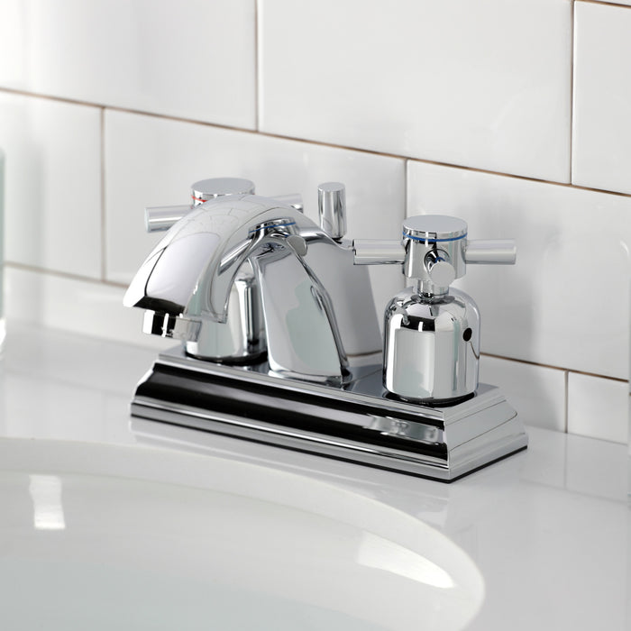 Kingston Tulare FSC4641DX - Concord Double-Handle 3-Hole Deck Mount 4-Inch Centerset Bathroom Faucet with Pop-Up Drain, Polished Chrome