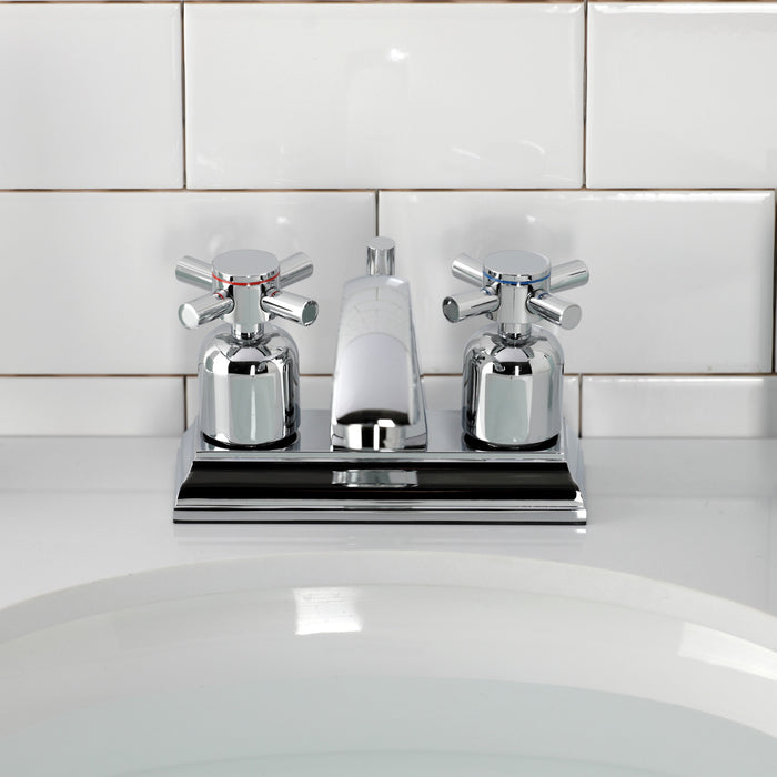 Kingston Tulare FSC4641DX - Concord Double-Handle 3-Hole Deck Mount 4-Inch Centerset Bathroom Faucet with Pop-Up Drain, Polished Chrome