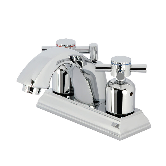 Kingston Tulare FSC4641DX - Concord Double-Handle 3-Hole Deck Mount 4-Inch Centerset Bathroom Faucet with Pop-Up Drain, Polished Chrome
