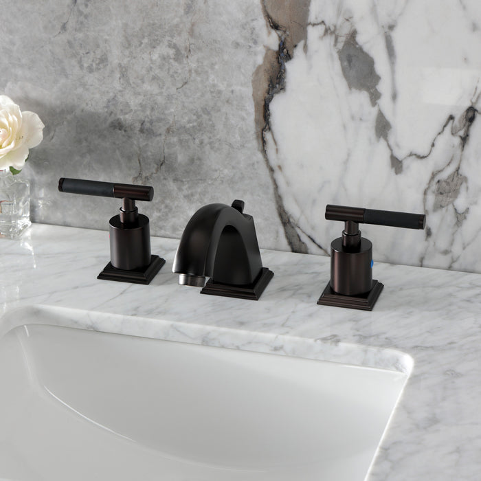 Kingston Tulare FSC4685CKL - Kaiser Two-Handle 3-Hole Deck Mount Widespread Bathroom Faucet with Pop-Up Drain, Oil Rubbed Bronze