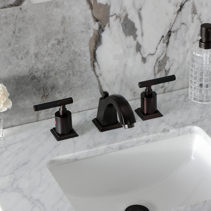 Kingston Tulare FSC4685CKL - Kaiser Two-Handle 3-Hole Deck Mount Widespread Bathroom Faucet with Pop-Up Drain, Oil Rubbed Bronze