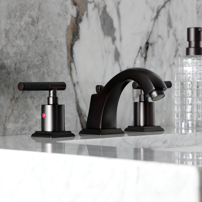 Kingston Tulare FSC4685CKL - Kaiser Two-Handle 3-Hole Deck Mount Widespread Bathroom Faucet with Pop-Up Drain, Oil Rubbed Bronze