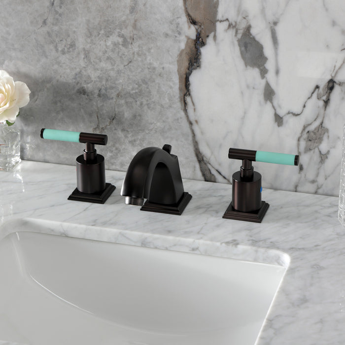 Kingston Tulare FSC4685CKL - Kaiser Two-Handle 3-Hole Deck Mount Widespread Bathroom Faucet with Pop-Up Drain, Oil Rubbed Bronze