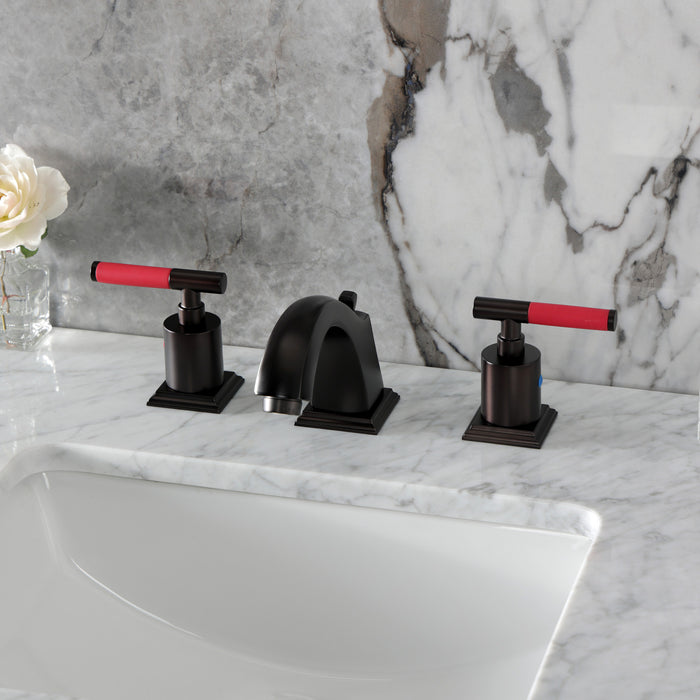 Kingston Tulare FSC4685CKL - Kaiser Two-Handle 3-Hole Deck Mount Widespread Bathroom Faucet with Pop-Up Drain, Oil Rubbed Bronze