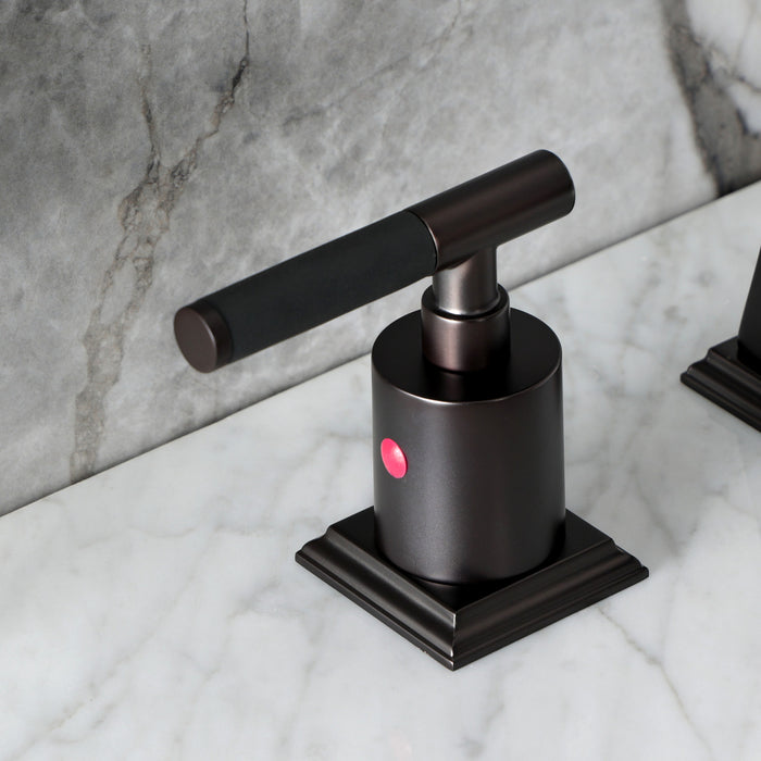 Kingston Tulare FSC4685CKL - Kaiser Two-Handle 3-Hole Deck Mount Widespread Bathroom Faucet with Pop-Up Drain, Oil Rubbed Bronze