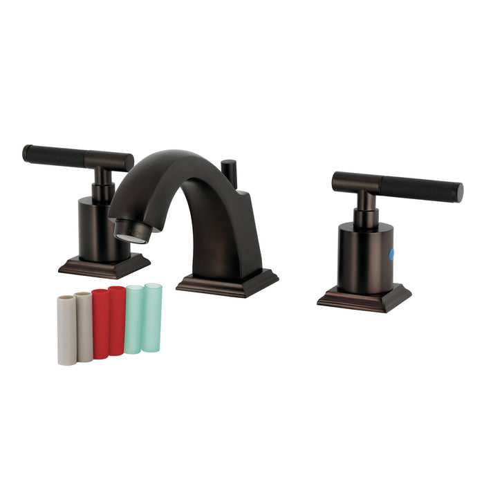 Kingston Tulare FSC4685CKL - Kaiser Two-Handle 3-Hole Deck Mount Widespread Bathroom Faucet with Pop-Up Drain, Oil Rubbed Bronze