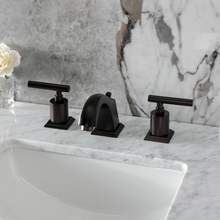 Kingston Tulare FSC4685CML - Manhattan Two-Handle 3-Hole Deck Mount Widespread Bathroom Faucet with Pop-Up Drain, Oil Rubbed Bronze