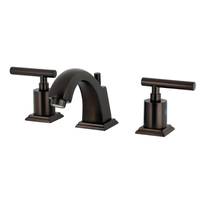 Kingston Tulare FSC4685CML - Manhattan Two-Handle 3-Hole Deck Mount Widespread Bathroom Faucet with Pop-Up Drain, Oil Rubbed Bronze