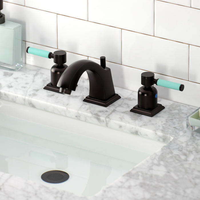 Kingston Tulare FSC4685DKL - Kaiser Two-Handle 3-Hole Deck Mount Widespread Bathroom Faucet with Pop-Up Drain, Oil Rubbed Bronze