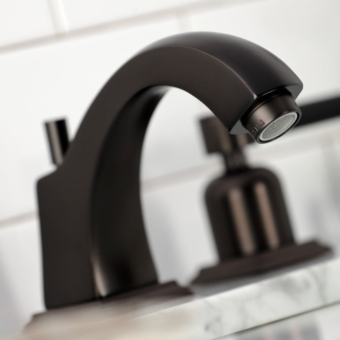 Kingston Tulare FSC4685DKL - Kaiser Two-Handle 3-Hole Deck Mount Widespread Bathroom Faucet with Pop-Up Drain, Oil Rubbed Bronze