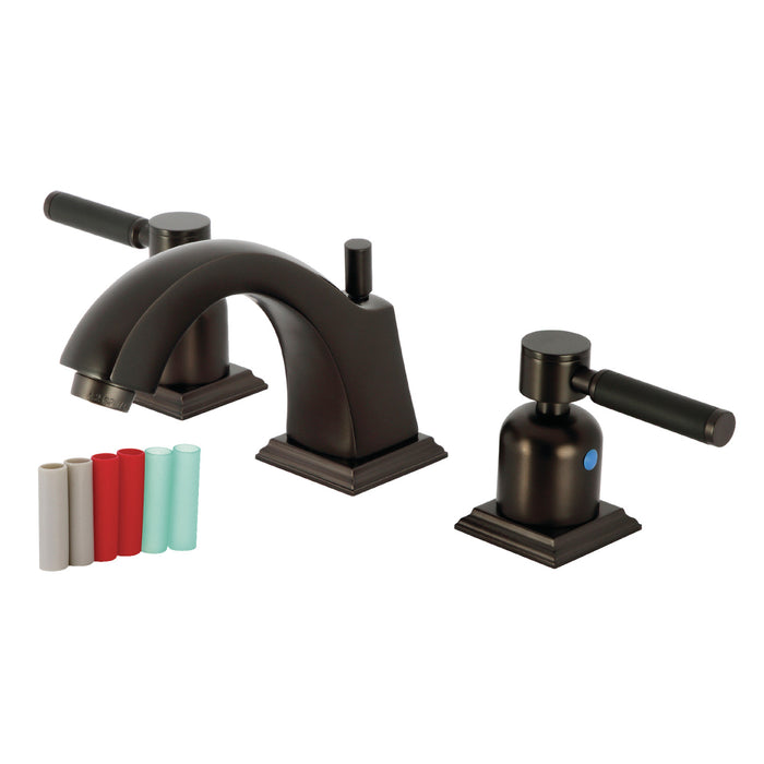 Kingston Tulare FSC4685DKL - Kaiser Two-Handle 3-Hole Deck Mount Widespread Bathroom Faucet with Pop-Up Drain, Oil Rubbed Bronze