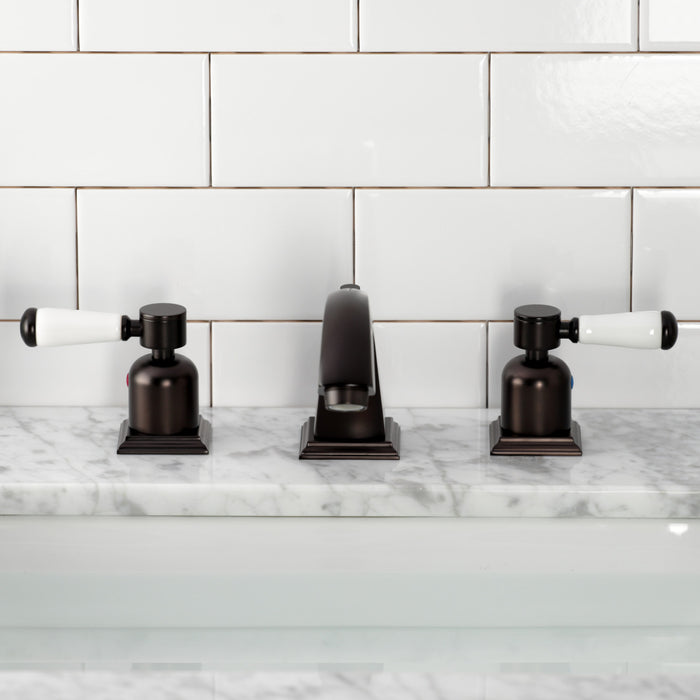 Paris FSC4685DPL Two-Handle 3-Hole Deck Mount Widespread Bathroom Faucet with Pop-Up Drain, Oil Rubbed Bronze