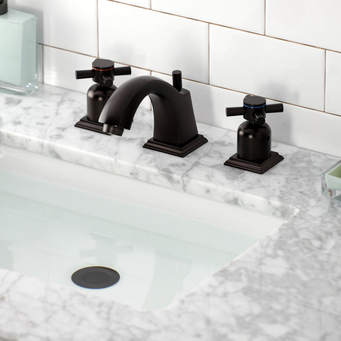 Kingston Tulare FSC4685DX - Concord Two-Handle 3-Hole Deck Mount Widespread Bathroom Faucet with Pop-Up Drain, Oil Rubbed Bronze