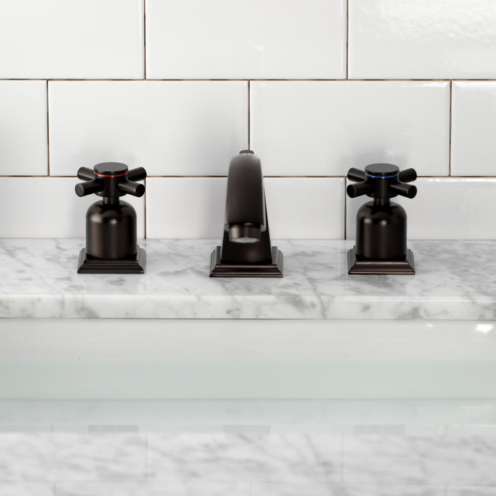 Kingston Tulare FSC4685DX - Concord Two-Handle 3-Hole Deck Mount Widespread Bathroom Faucet with Pop-Up Drain, Oil Rubbed Bronze