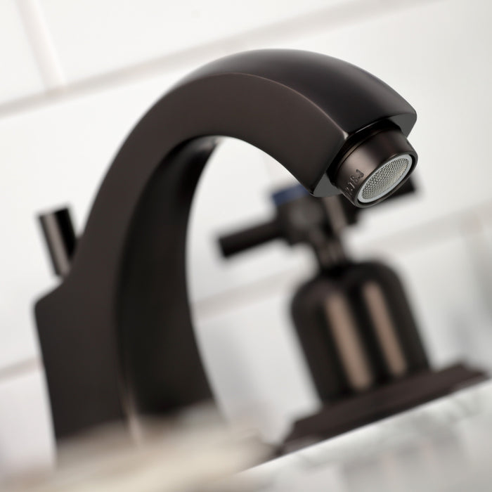 Kingston Tulare FSC4685DX - Concord Two-Handle 3-Hole Deck Mount Widespread Bathroom Faucet with Pop-Up Drain, Oil Rubbed Bronze