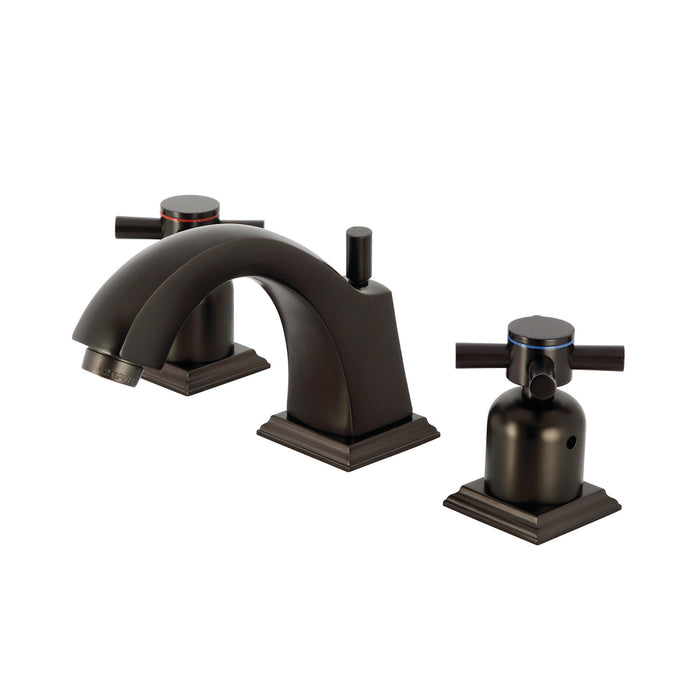 Kingston Tulare FSC4685DX - Concord Two-Handle 3-Hole Deck Mount Widespread Bathroom Faucet with Pop-Up Drain, Oil Rubbed Bronze