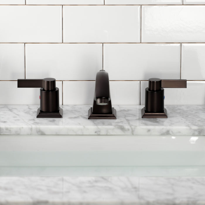 Kingston Tulare FSC4685NDL - NuvoFusion Two-Handle 3-Hole Deck Mount Widespread Bathroom Faucet with Pop-Up Drain, Oil Rubbed Bronze