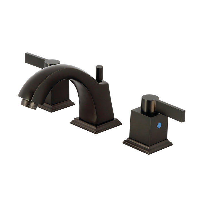 Kingston Meridian FSC4685NQL Two-Handle 3-Hole Deck Mount Widespread Bathroom Faucet with Pop-Up Drain, Oil Rubbed Bronze
