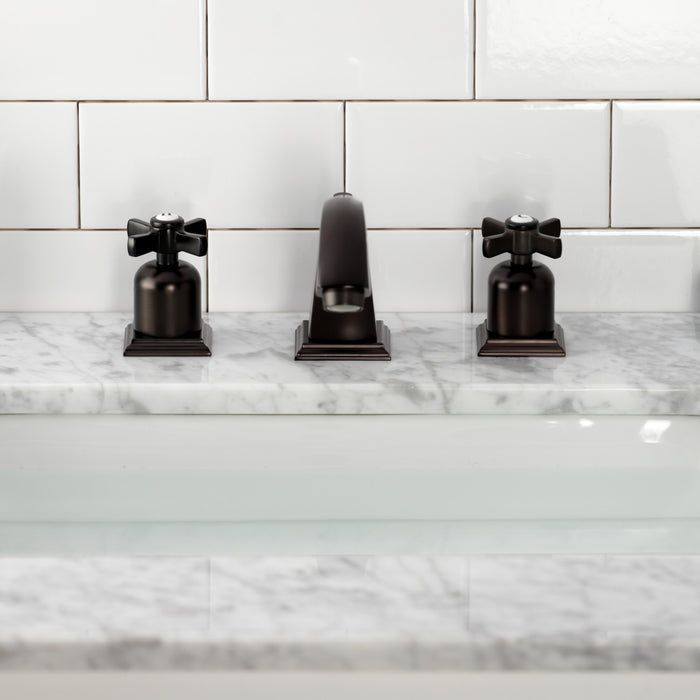 Kingston Tulare FSC4685ZX - Millennium Two-Handle 3-Hole Deck Mount Widespread Bathroom Faucet with Pop-Up Drain, Oil Rubbed Bronze