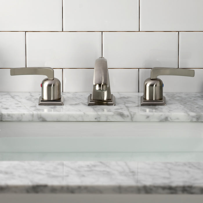 Kingston Tulare FSC4688EFL - Centurion Two-Handle 3-Hole Deck Mount Widespread Bathroom Faucet with Pop-Up Drain, Brushed Nickel