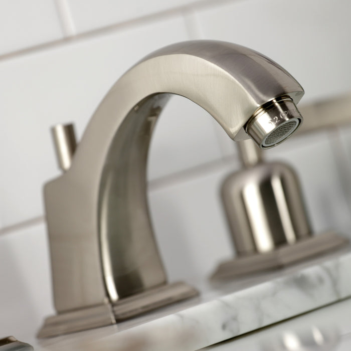 Kingston Tulare FSC4688EFL - Centurion Two-Handle 3-Hole Deck Mount Widespread Bathroom Faucet with Pop-Up Drain, Brushed Nickel