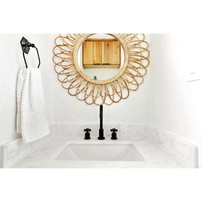 Kingston Sona FSC8920DX - Concord Two-Handle 3-Hole Deck Mount Widespread Bathroom Faucet with Brass Pop-Up, Matte Black