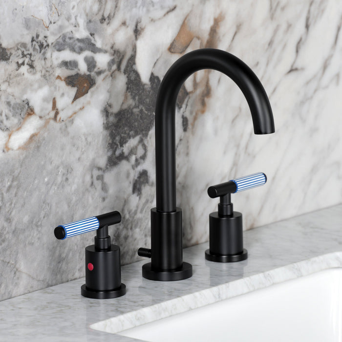 Kingston Sona FSC8920KPS - Verona Widespread Bathroom Faucet with Brass Pop-Up, Matte Black